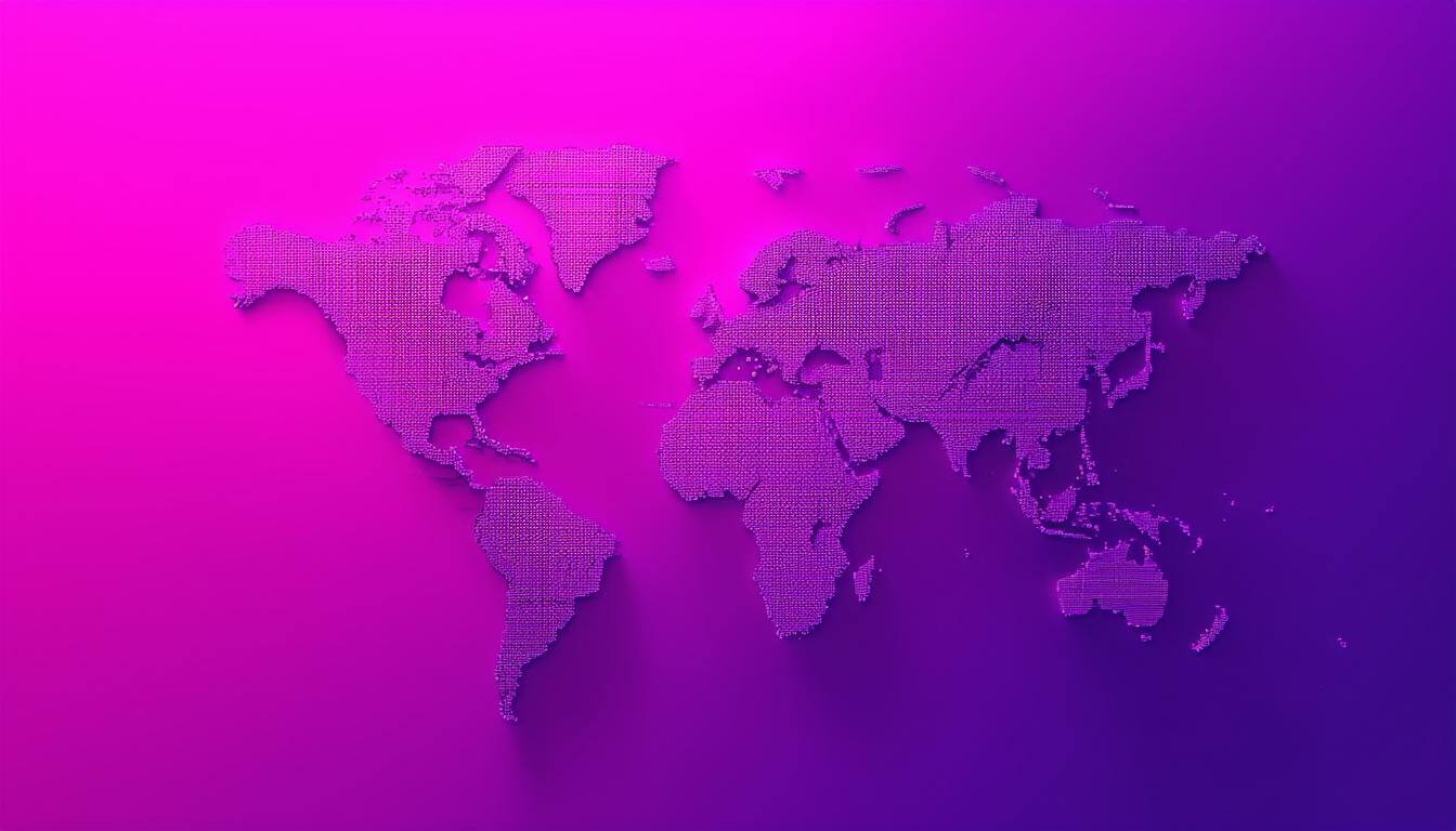 global location magenta to dark puple background gradient