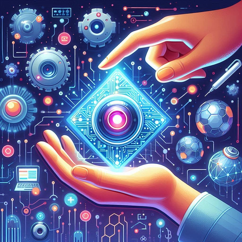 Illustration of a hand holding a glowing digital AI core surrounded by futuristic elements, symbolizing enterprise agentic AI and automation.